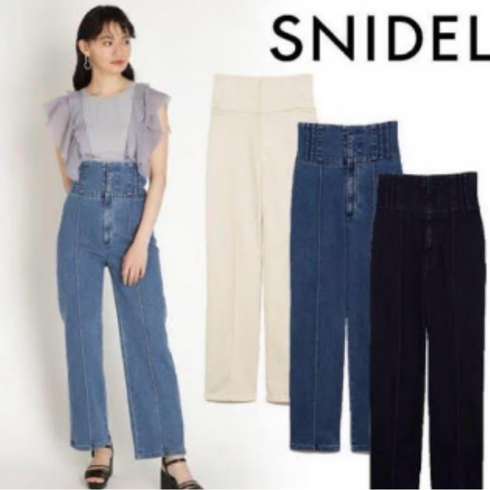Snidel Lace Up Denim Blue Sz0